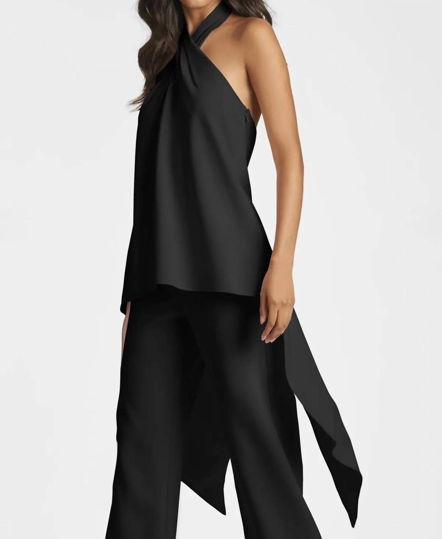 SACHIN & BABI Sabrina Halter Neck Top in black - women's tank top - view 4