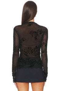 Free People You Decide Long Sleeve Top in black - women's long sleeve top - detail view