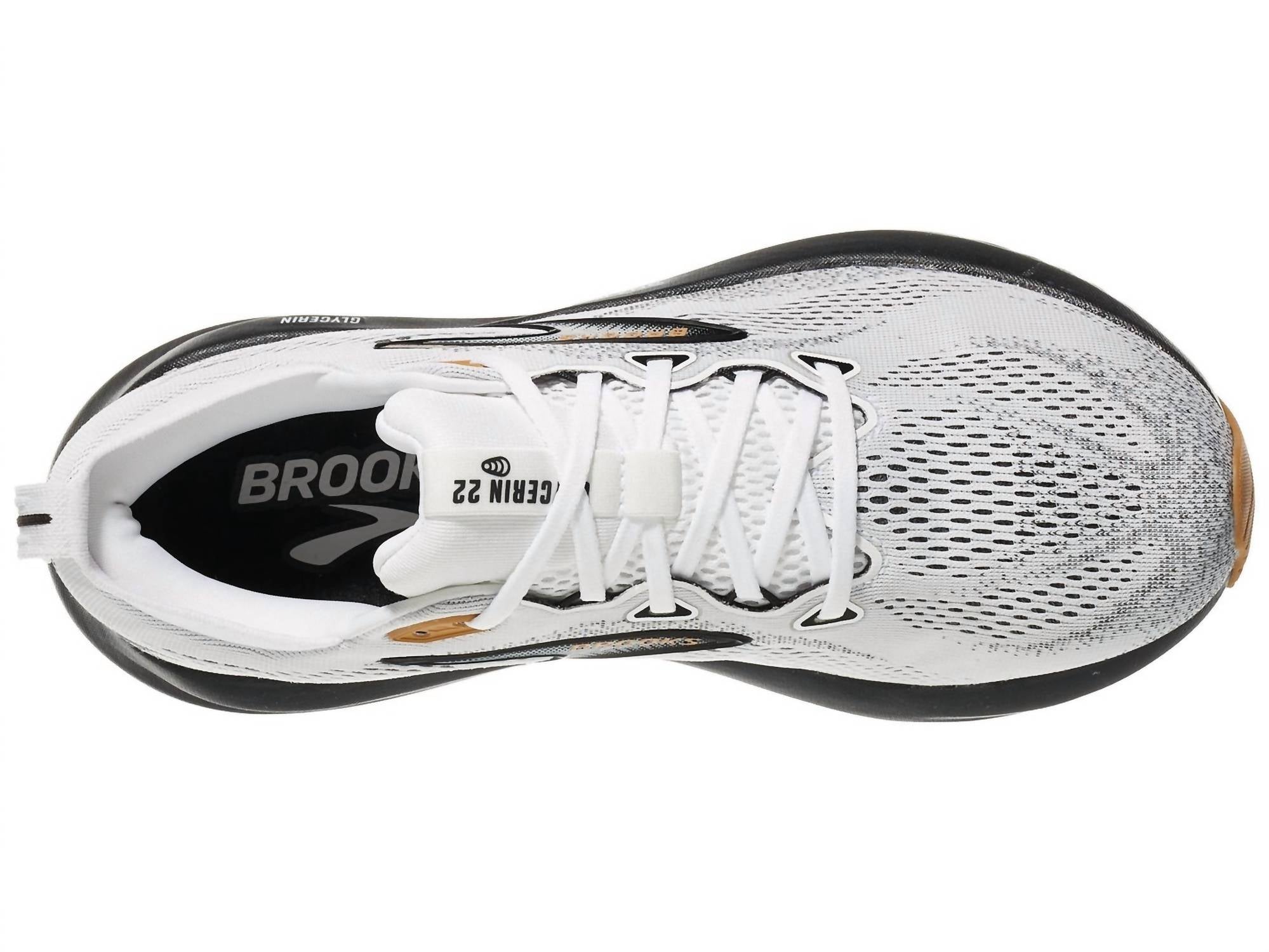 BROOKS Men's Glycerin Gts 22 Running Shoes in white grey black 3 - men's shoe - view 4