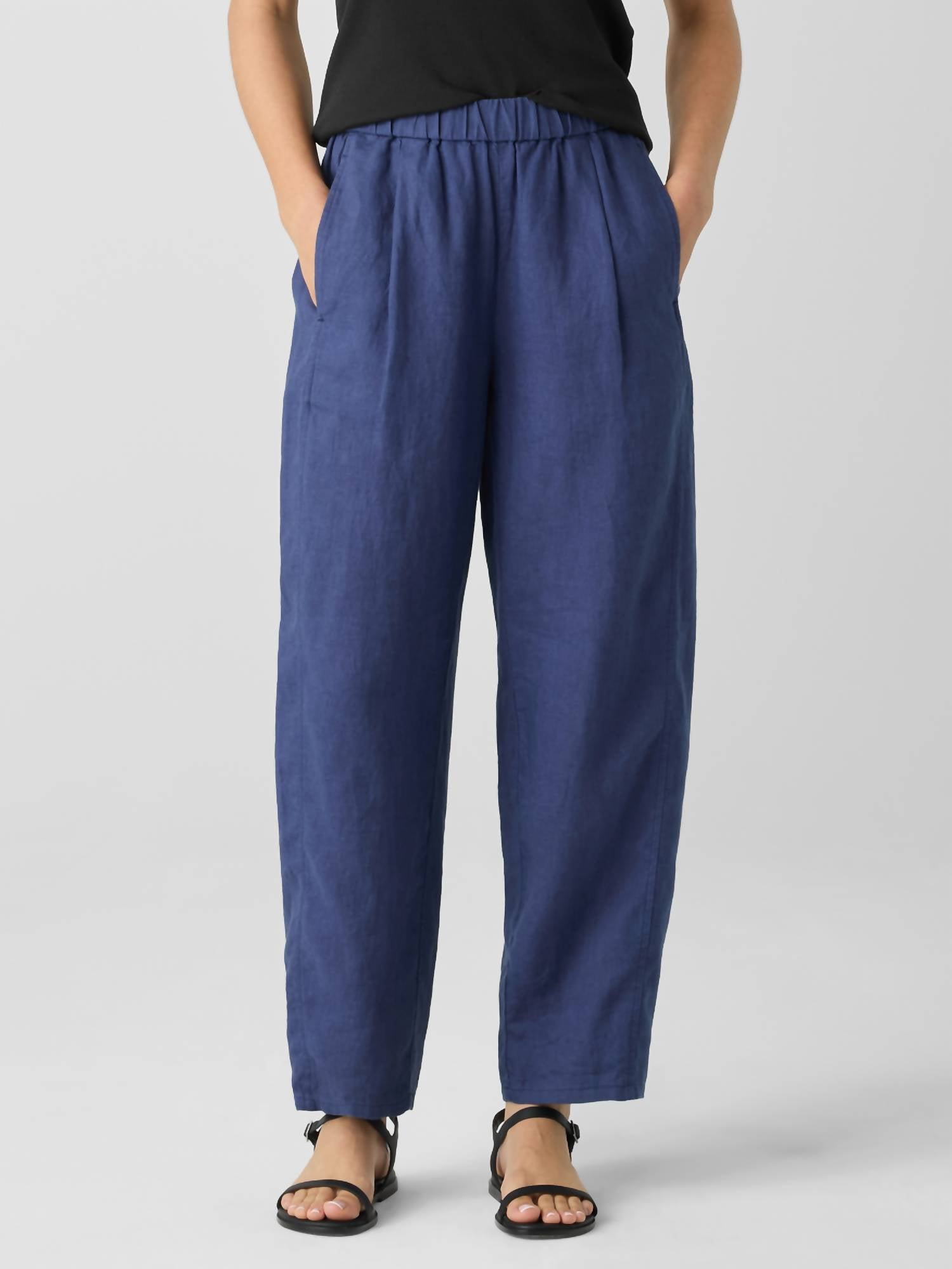 Eileen Fisher - Linen Ankle Pleated Lantern Pant