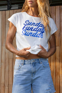 Tribal - Sunday Funday Crew Neck Drop Shoulder Graphic Tee