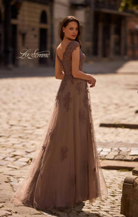 La Femme - Short Sleeve Lace Gown