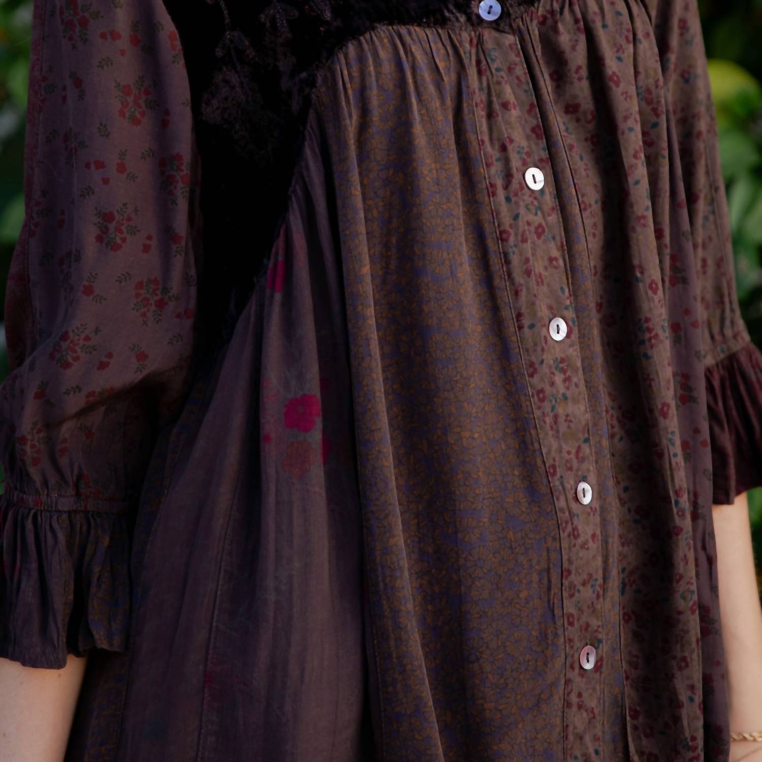 Young Threads - Vintage Bohemian Patchwork Velvet Top