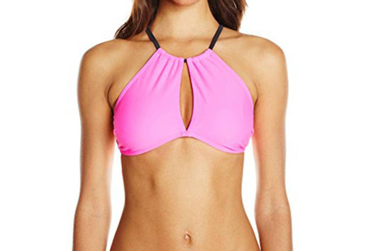 Swimwear Shocking High Neck Halter Black Strap Bikini Top