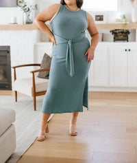Shopin In La - Out on the Town Tie Detail Midi Dress