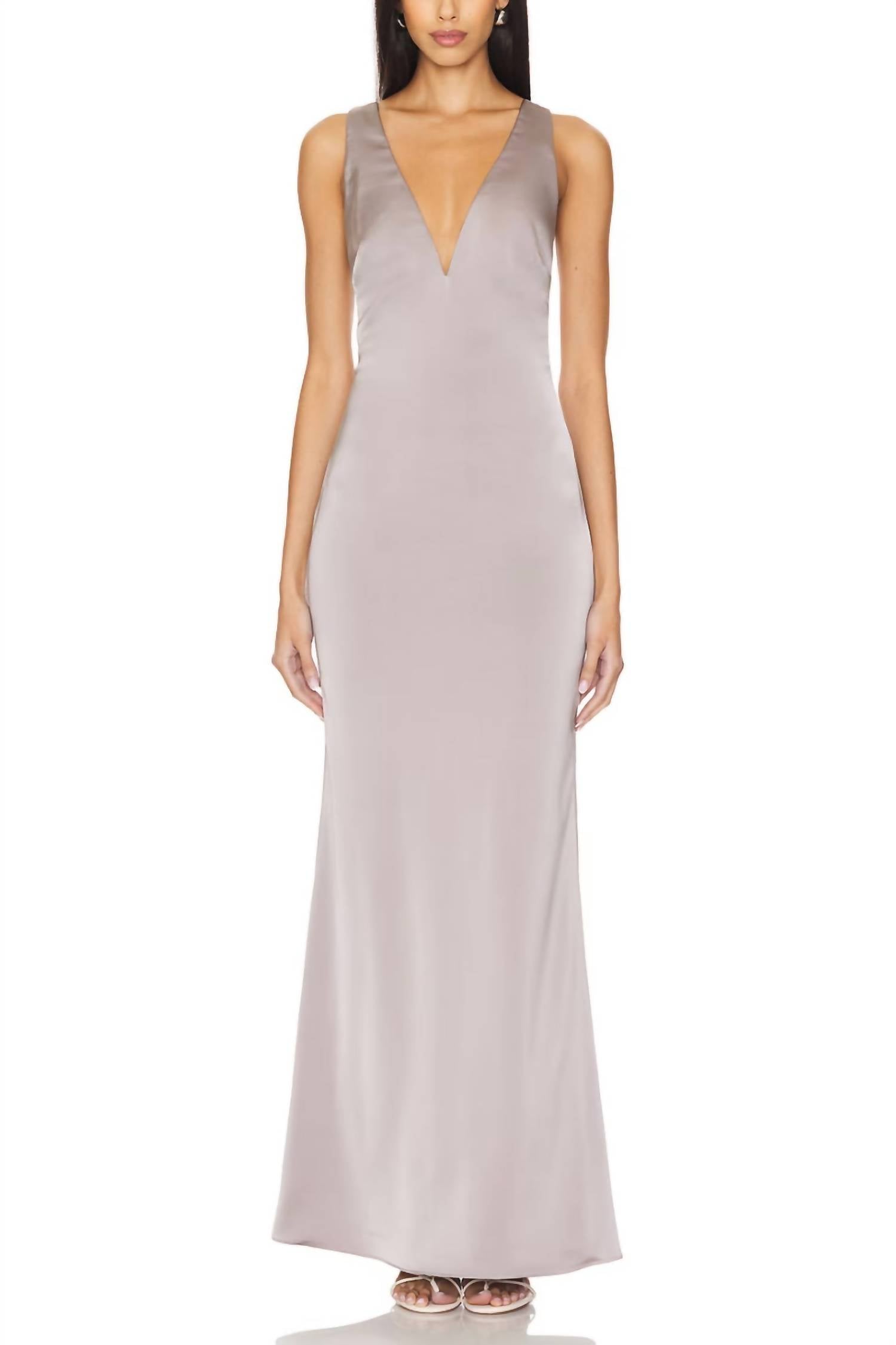 Katie May - Women's Plunging Maxi Gown Dress