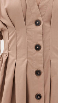 Kika Vargas Letitia Midi Dress in camel - women's dress - view 4