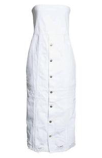 Stella Mccartney - Distressed Denim Bustier Dress