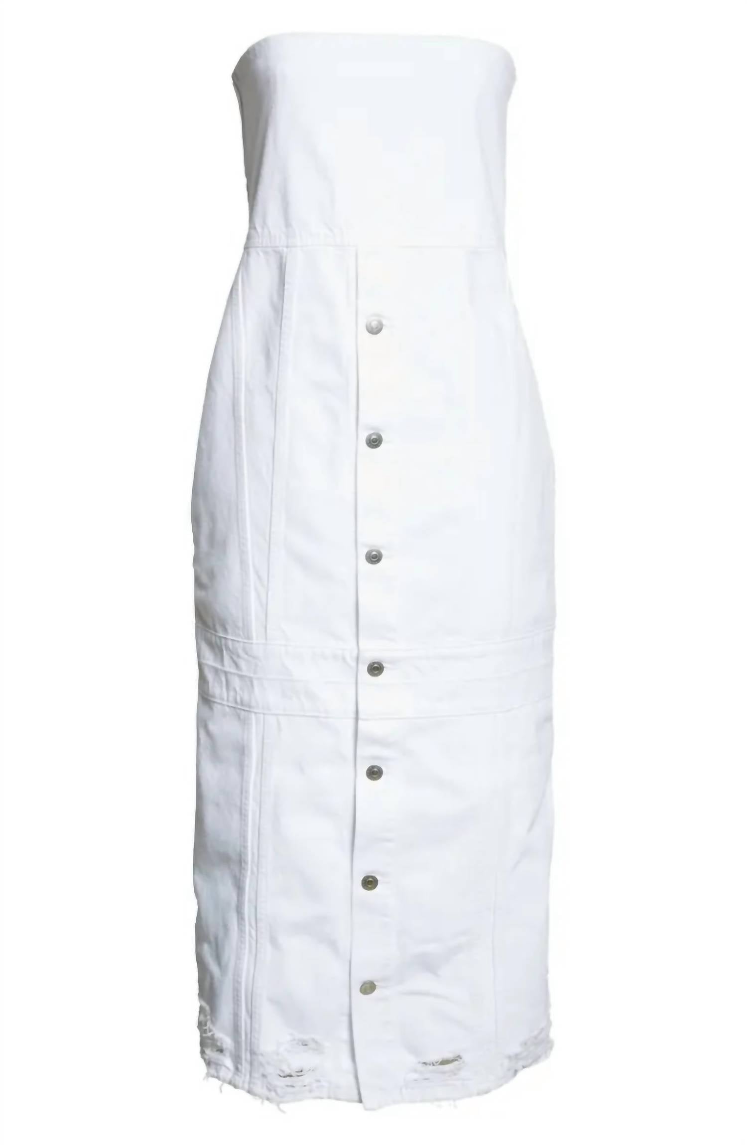 Stella Mccartney - Distressed Denim Bustier Dress