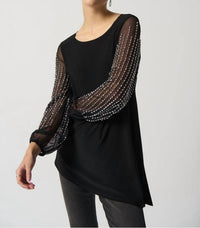 Joseph Ribkoff - Joseph Ribkoff Puff Sleeve Asymetrical Tunic