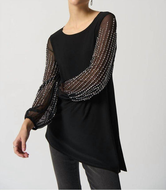 Joseph Ribkoff - Joseph Ribkoff Puff Sleeve Asymetrical Tunic