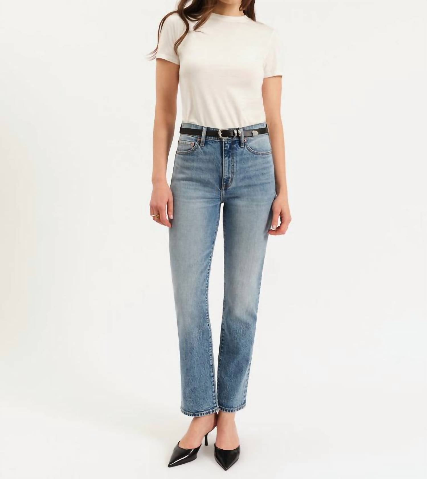 Daze - Smarty Pants High Rise Slim Straight Jeans
