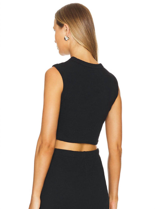 Enza Costa - Textured Jacquard Crop Tank Top