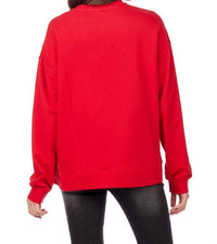 mudpie Sleigh All Day Sparkle Sweatshirt in red - women's top - detail view