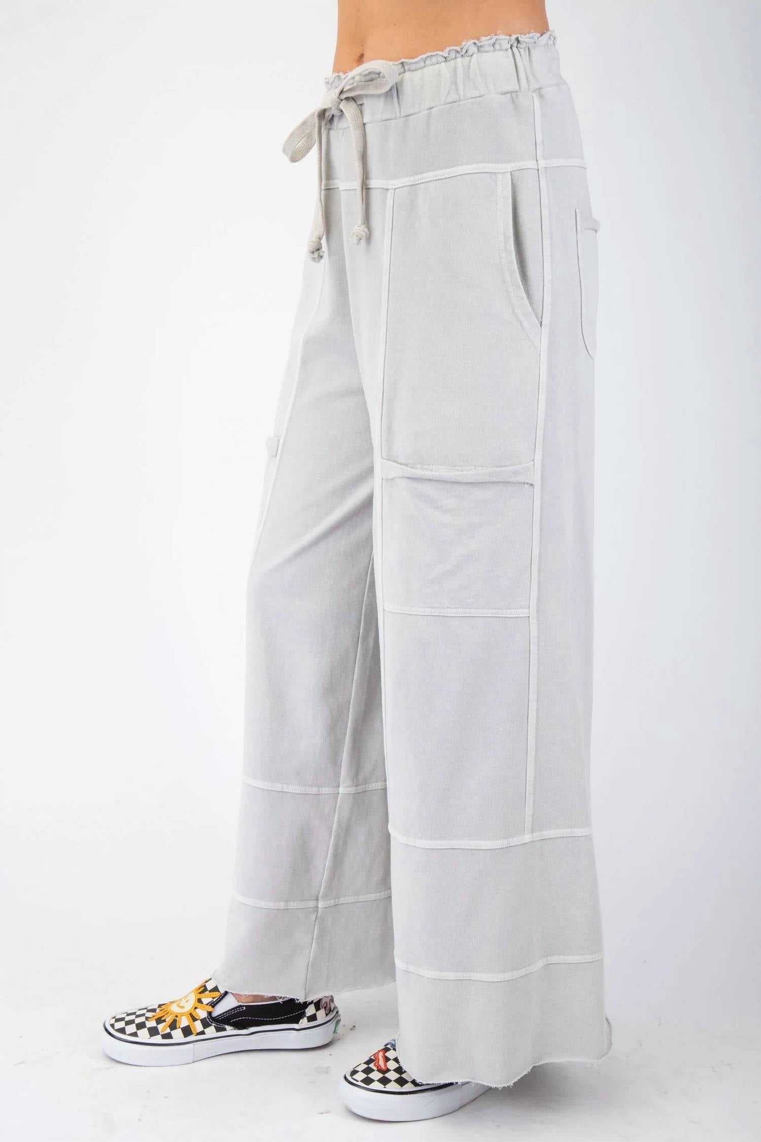 Easel - Josie Mineral Washed Terry Knit Pants