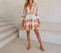 Mystery Resort - Coral Mirage Mini Dress