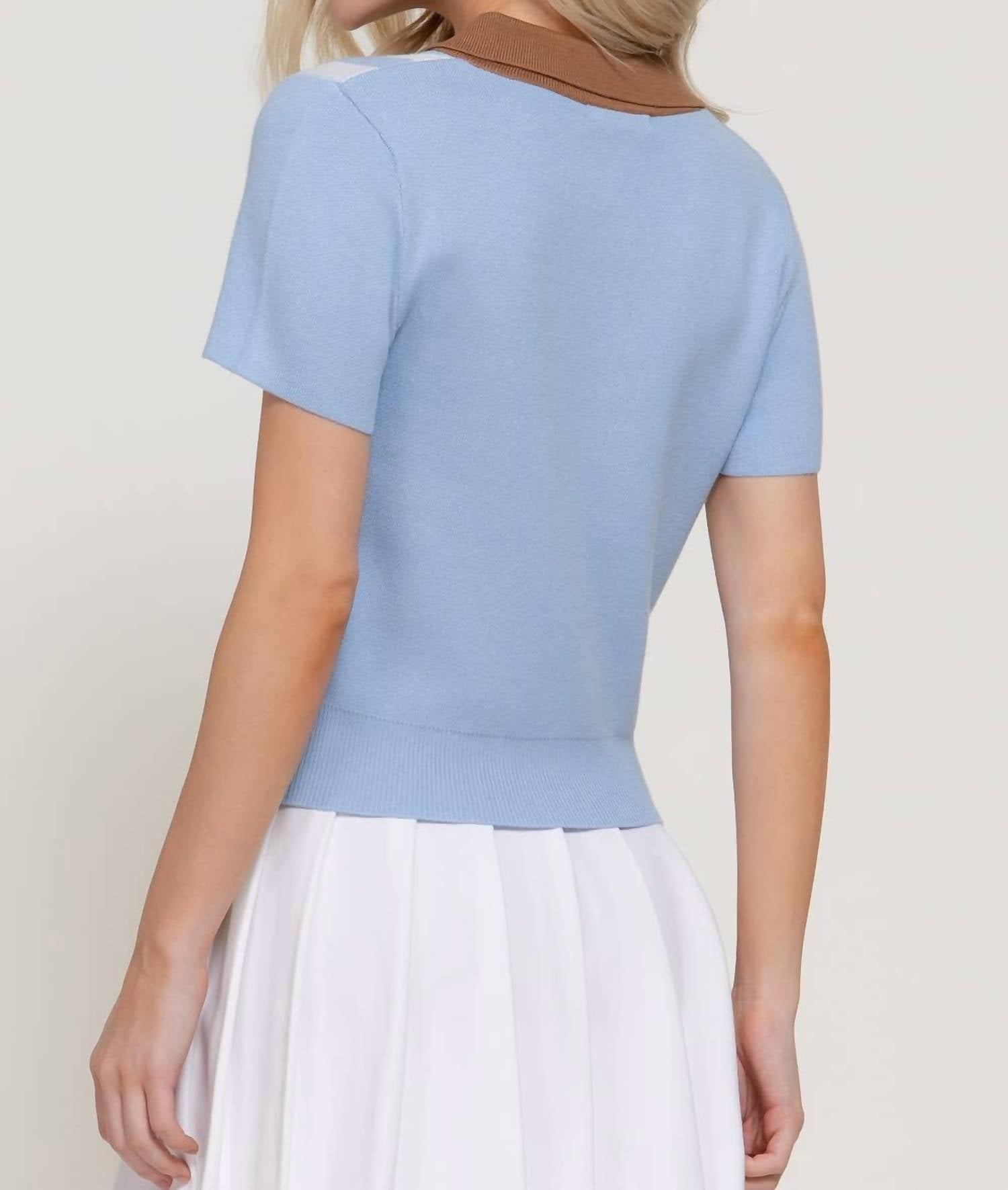 Active Basic - Short Sleeve Vertical Stripe Polo Top