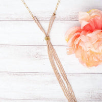 Southern Grace - Women's Crystal Tassel Paperclip Chain Necklace