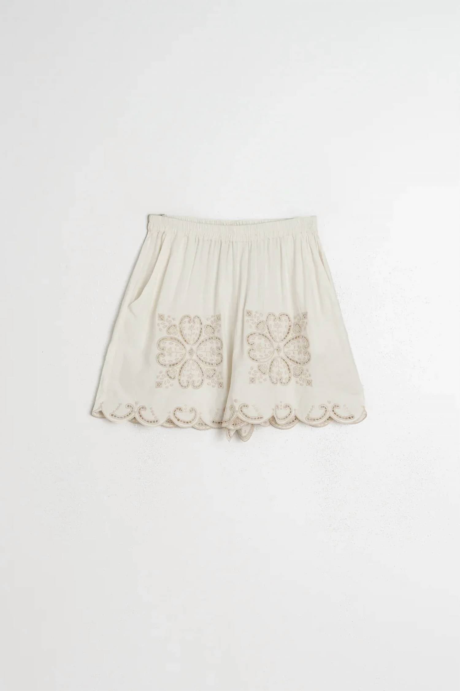 Indi & Cold - Scalloped Embroidery Shorts