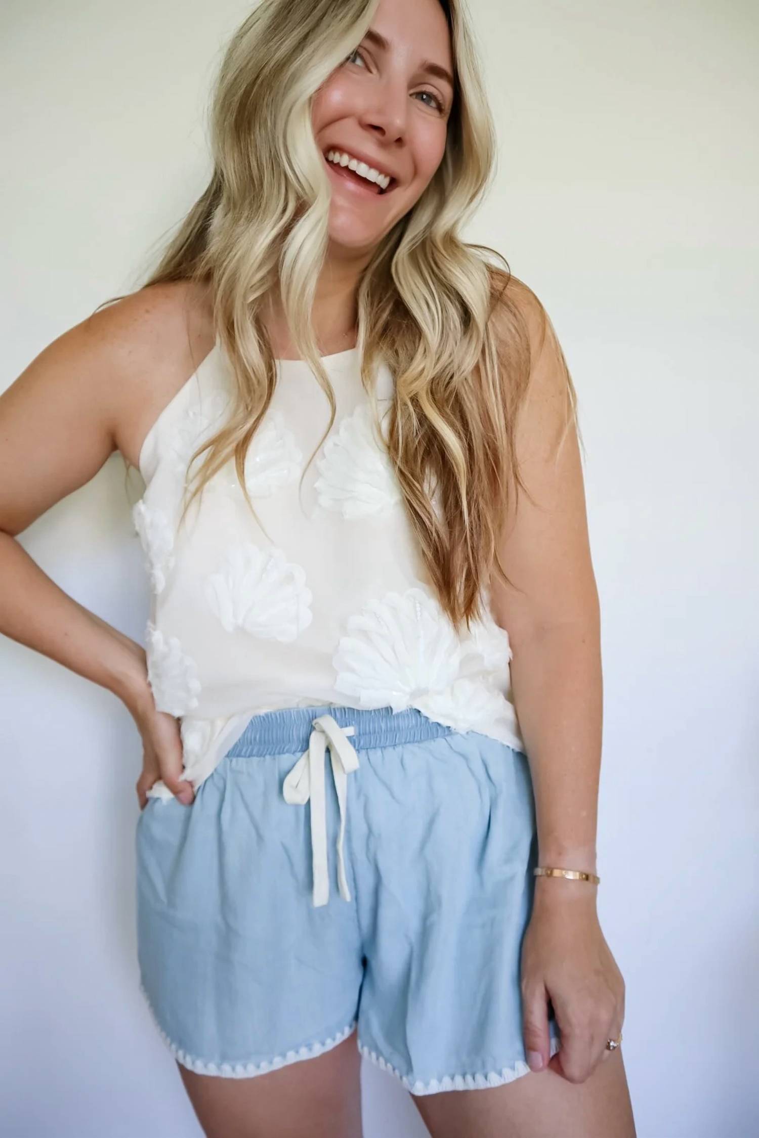 Able - Blaire Seashell Appliqué Halter Top