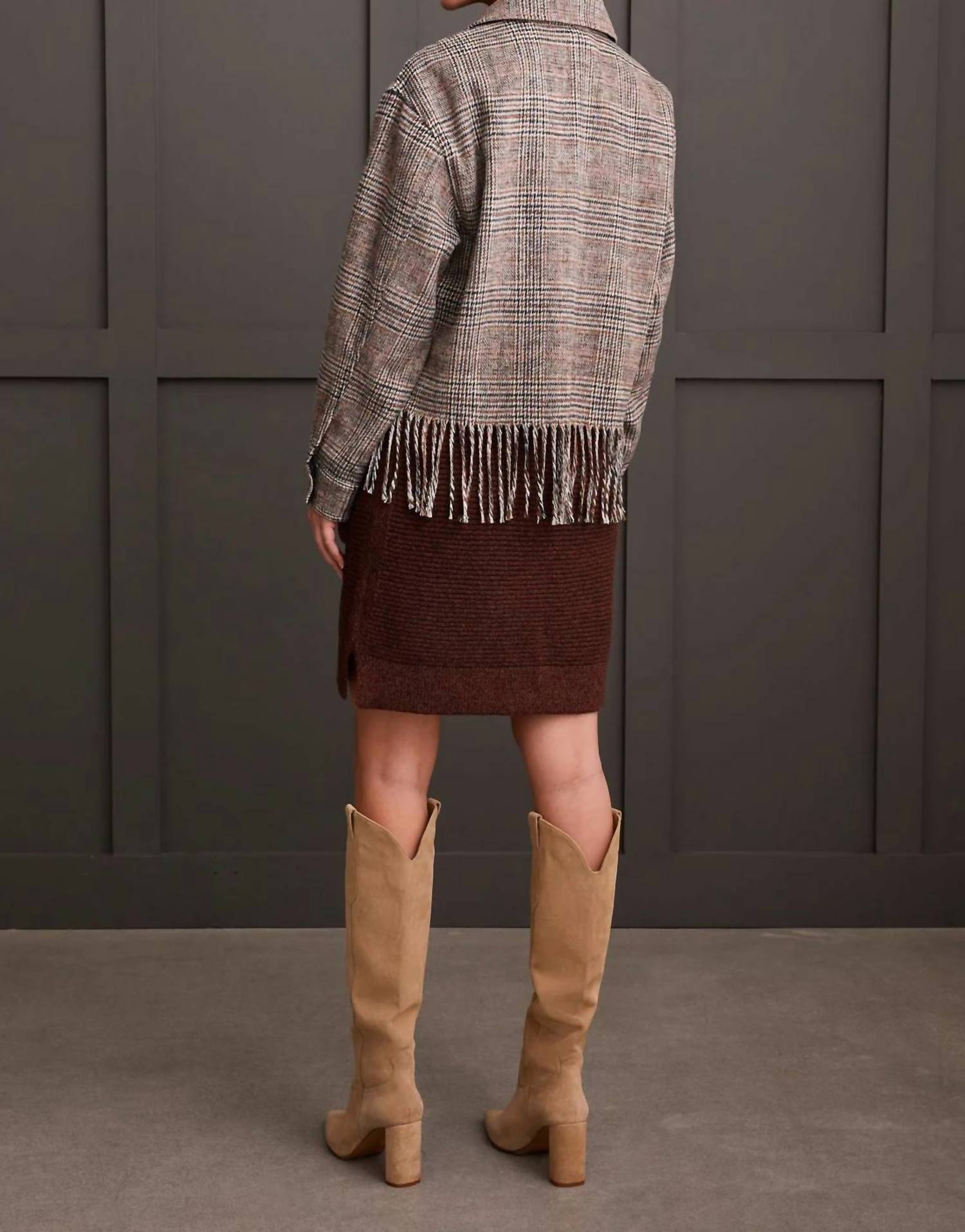 Tribal - Crop Shacket With Fringe