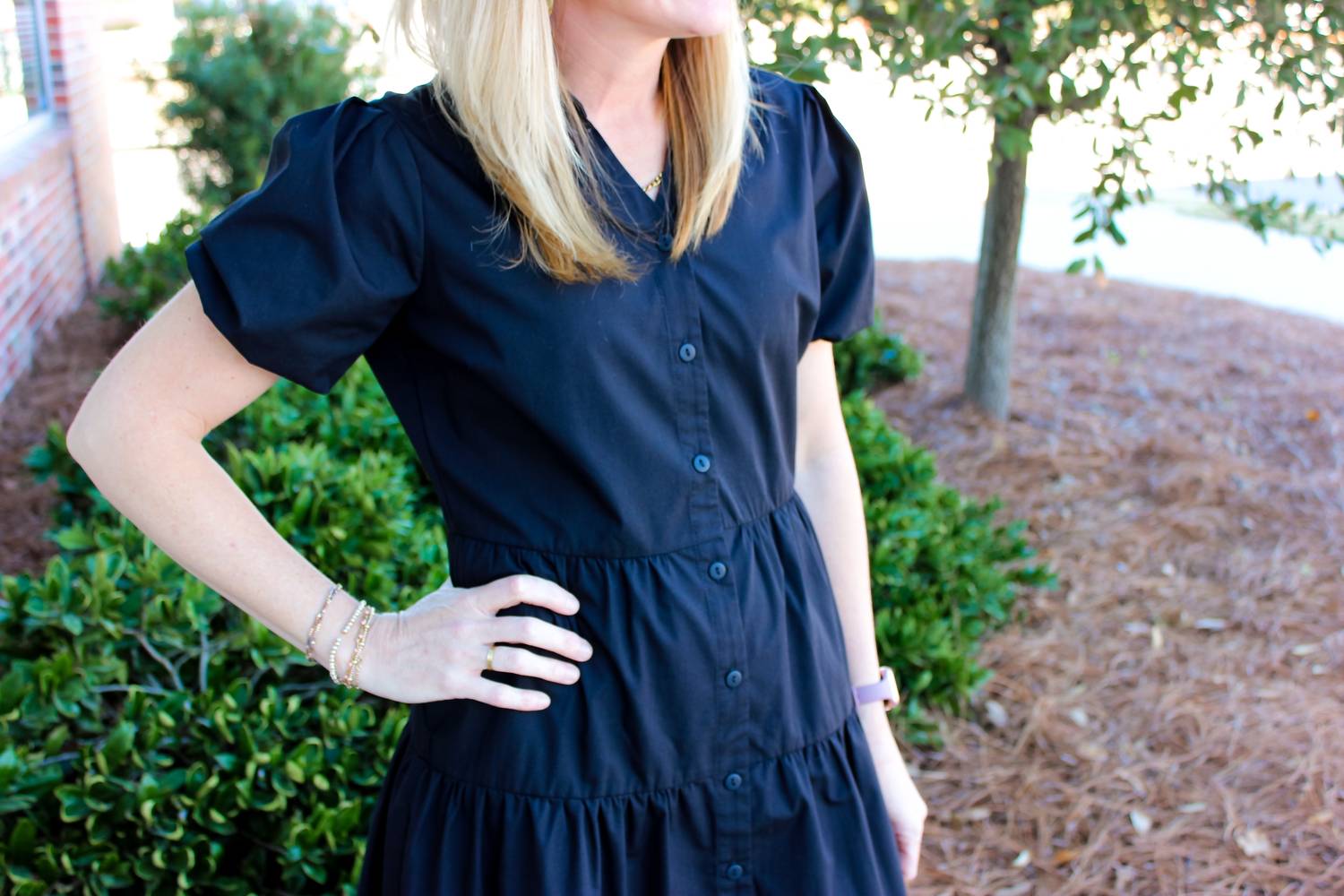Charlie B - Women's Button Down Tiered Dress