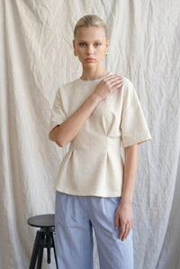 Heyson - Textured Jacquard Peplum Blouse