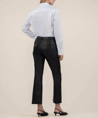 Kut From The Kloth - Kelsey Coated High Rise Ankle Flare Raw Hem Pants