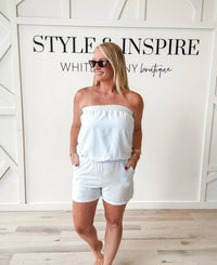 Wasabi + Mint - Maria Pinstripe Shorts