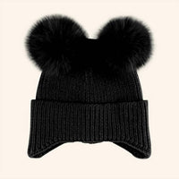 C.C Beanie - Baby Double Fur Pom Beanie
