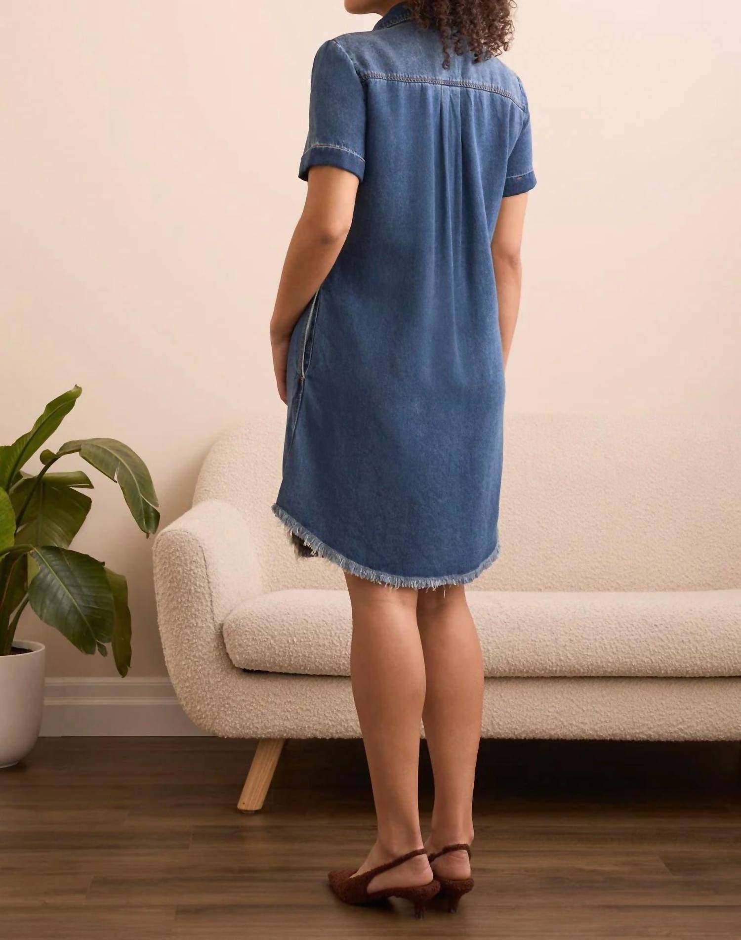 Tribal - Flowy Lyocell Pop Over Shirt Dress