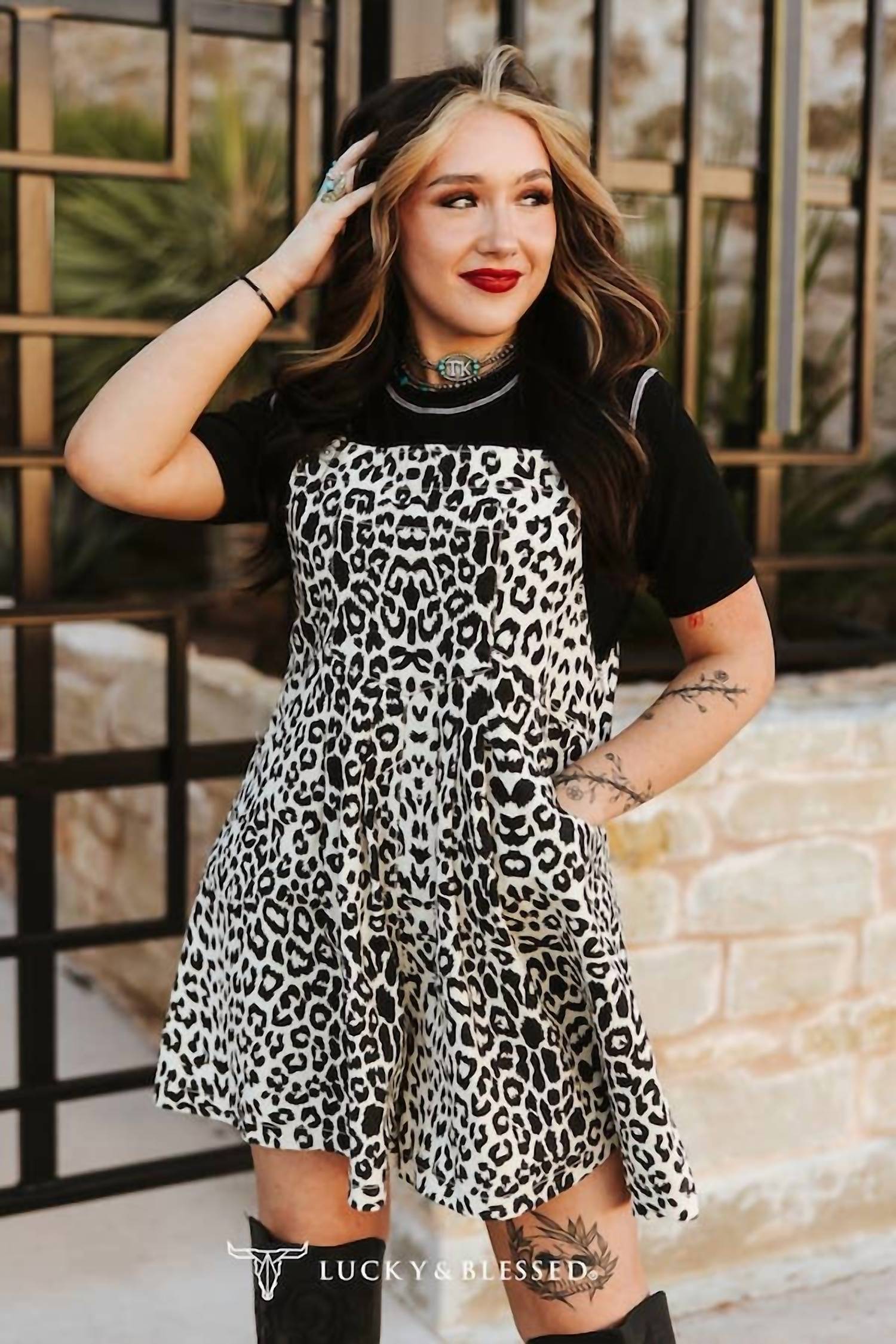 Lucky & Blessed - Wild Canyon Leopard Overall Romper