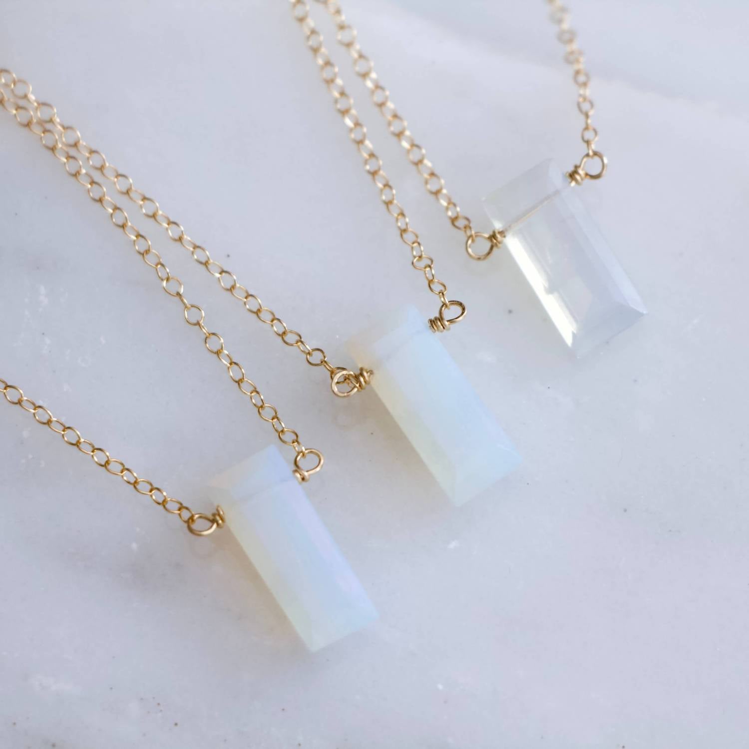 Mesa Blue - Women's Rectangle Opalite Necklace