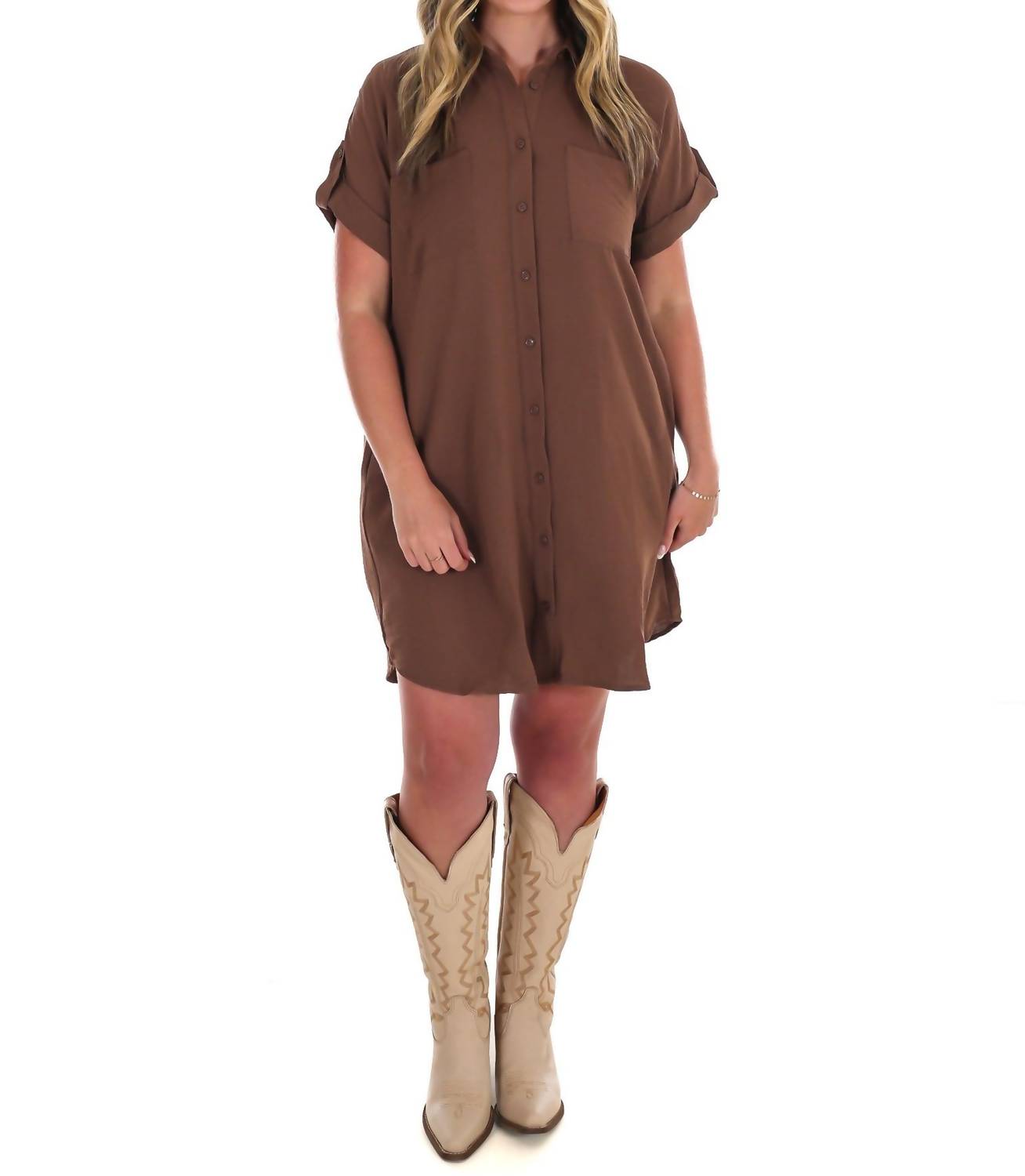 She + Sky - All the Reason Button Up Shirt Dress