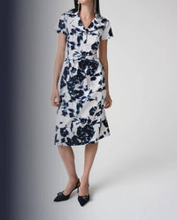 Joseph Ribkoff - Floral Print Flare Shirt Dress
