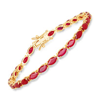 Diana M Jewels Women's Marquise Natural Ruby Bracelet (9.50 Ct) - Bold in 14k yellow gold - women's jewelry