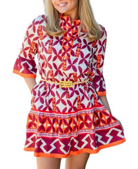 Jade - Lattice Border Mini Dress