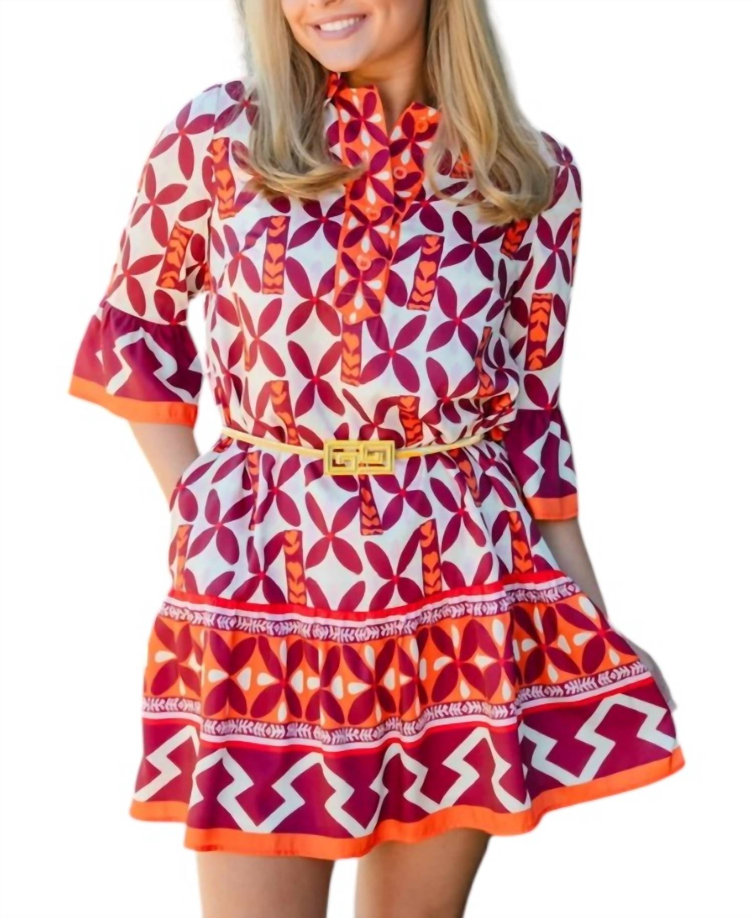 Jade - Lattice Border Mini Dress