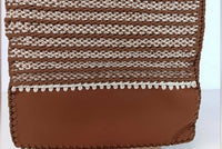 Valentino Garavani Men's Identity Woven Tote Bag Without Detachable Strap in brown beige white - men's bag - alternate view