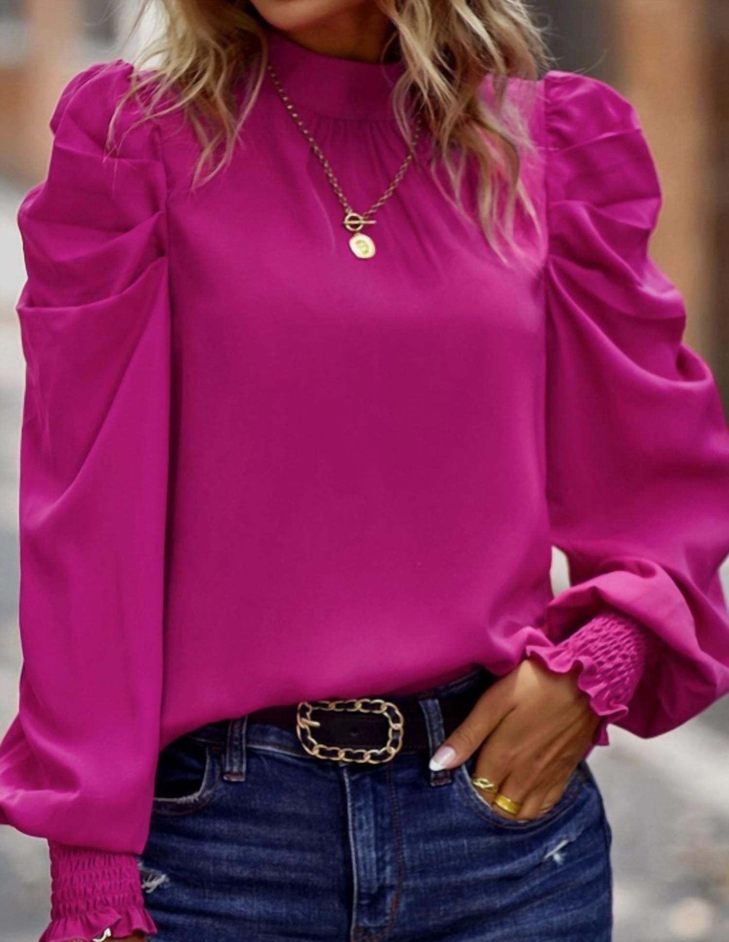 Lily Clothing - Crewneck Puff Sleeve Top