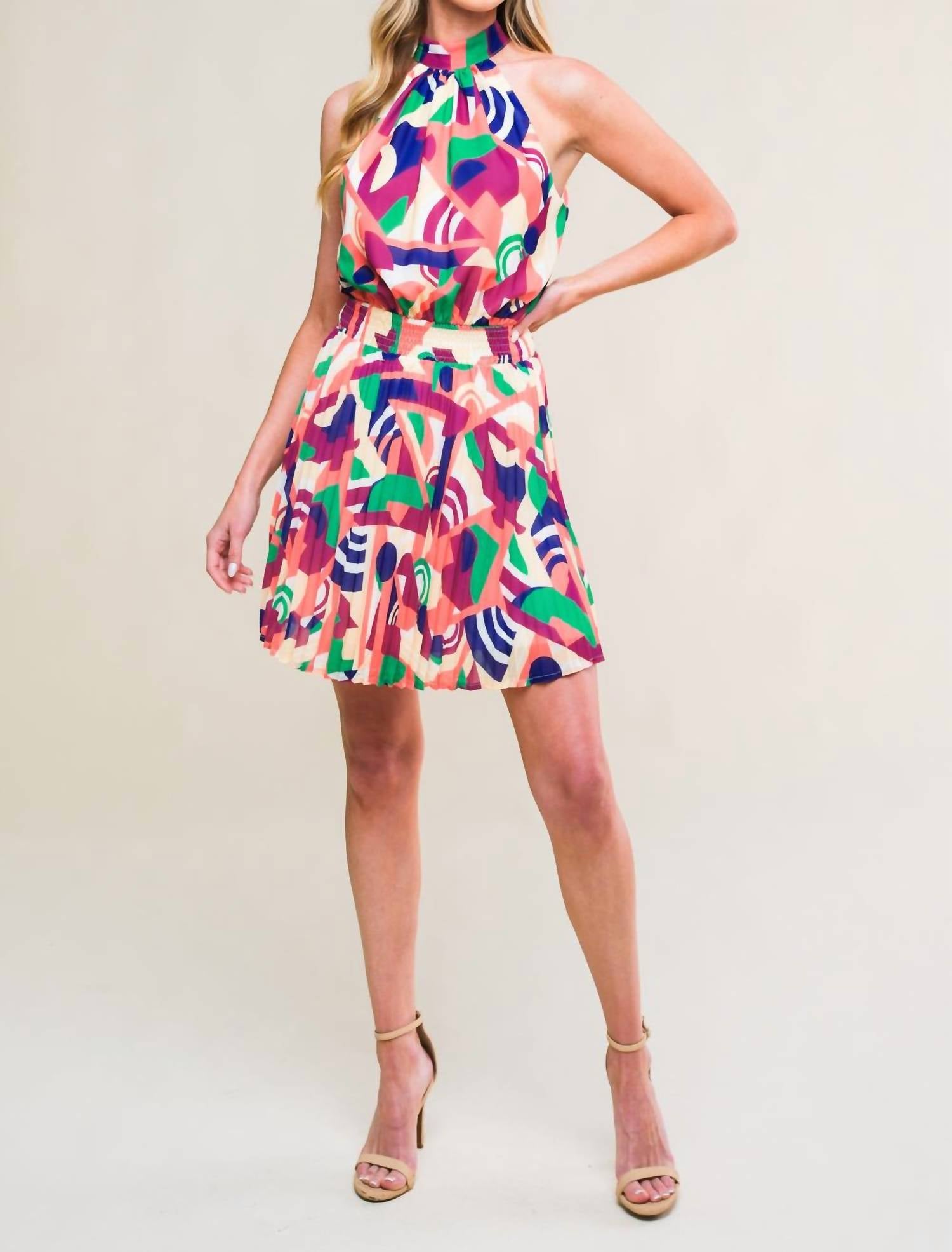 Flying Tomato - A Printed Woven Mini Dress