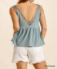 Umgee - Crochet And Knit Sleveless Top