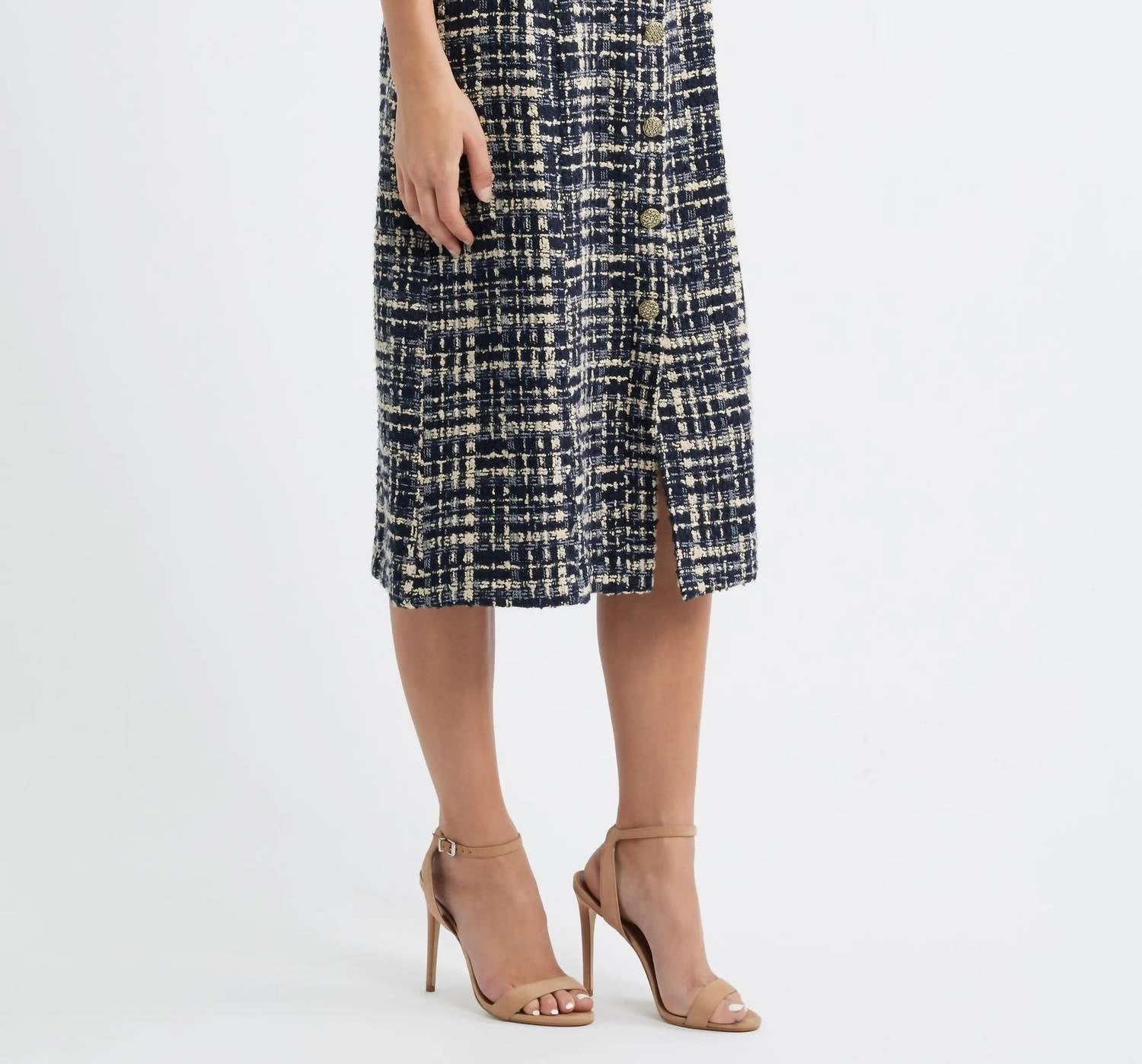 Zoe And Claire - Tweed Fit & Flare Midi Dress
