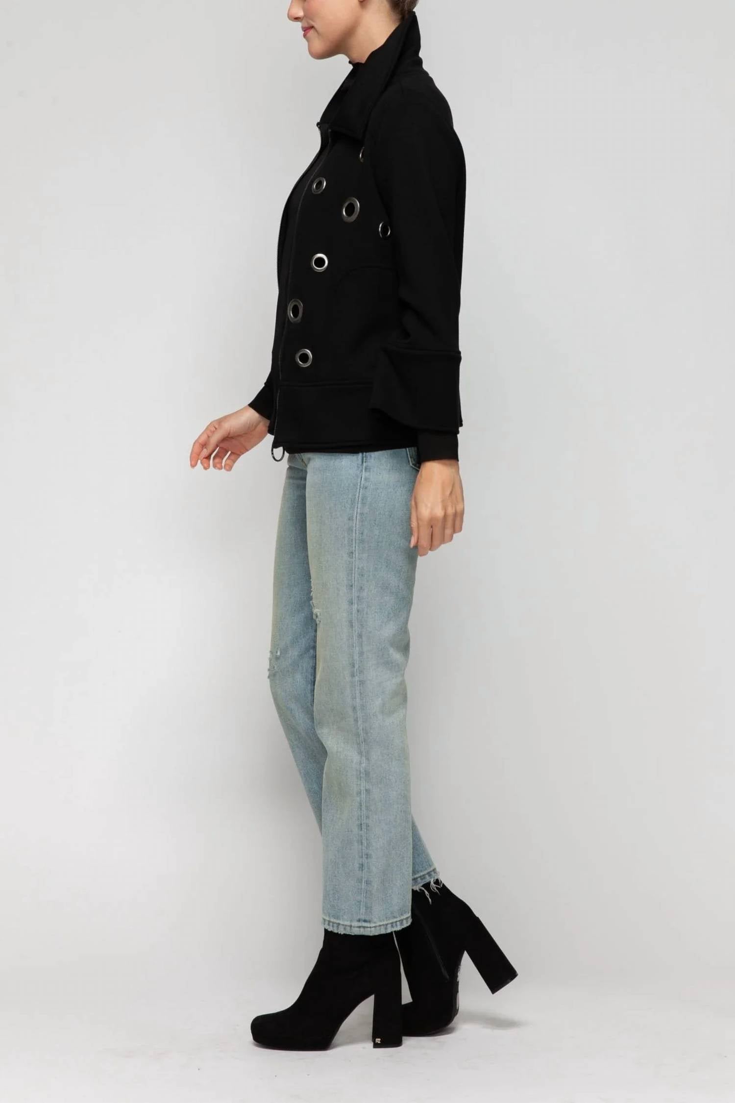 Ic Collection - Grommet Detail Polyurethane Jacket