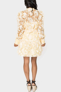 En Saison Marais Mini Dress in yellow 1 - women's dress - detail view
