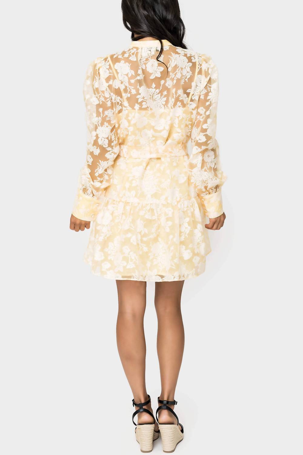 En Saison Marais Mini Dress in yellow 1 - women's dress - detail view
