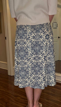 DRESS FORUM Azalea Mosaic Belted Skirt in beige - women's skirt - alternate view