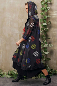 ISLE by Melis Kozan Maia Universe Print Longline Jacket - women's jacket - detail view