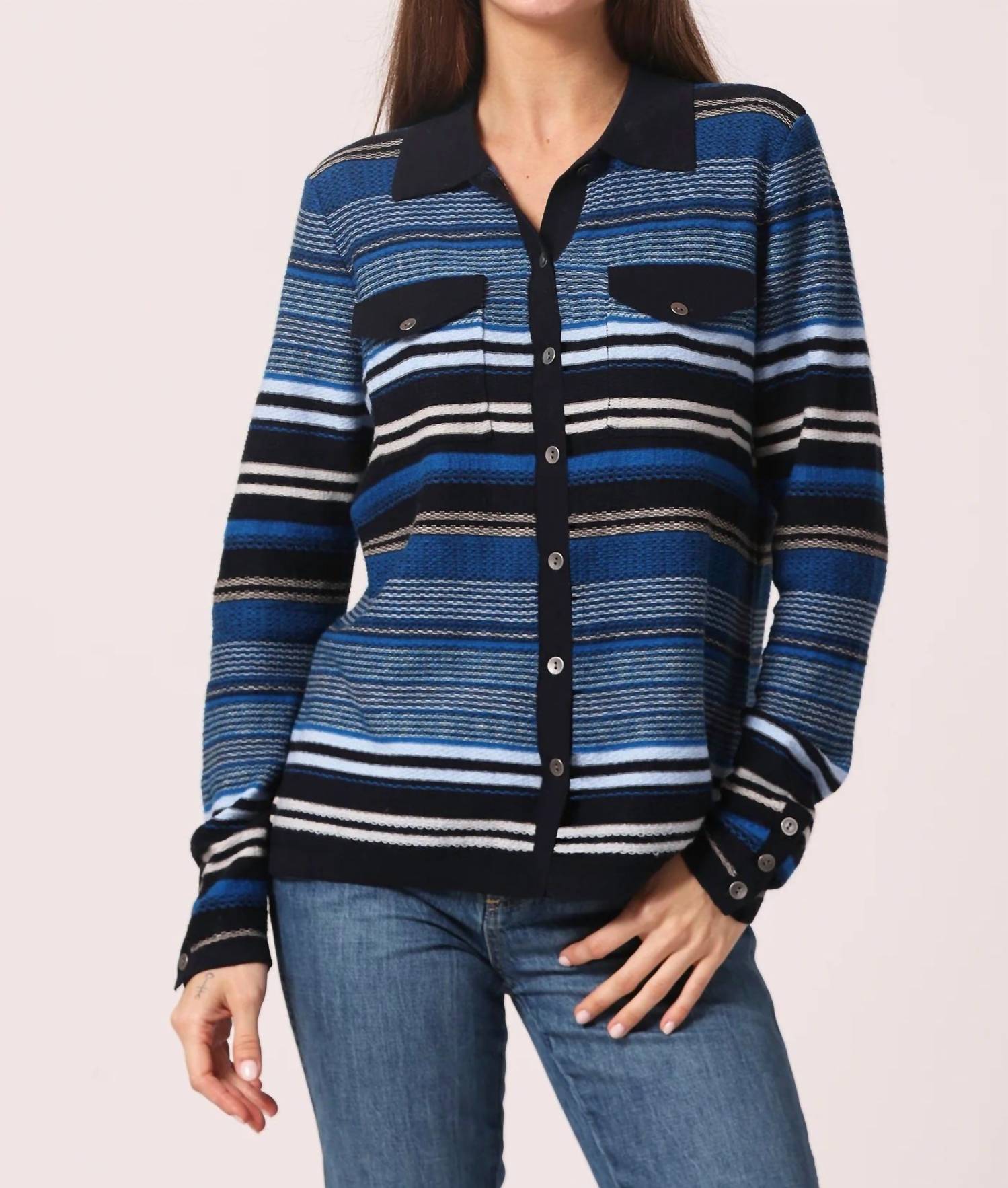 Minnie Rose - Novelty Stripe Camp Shirt