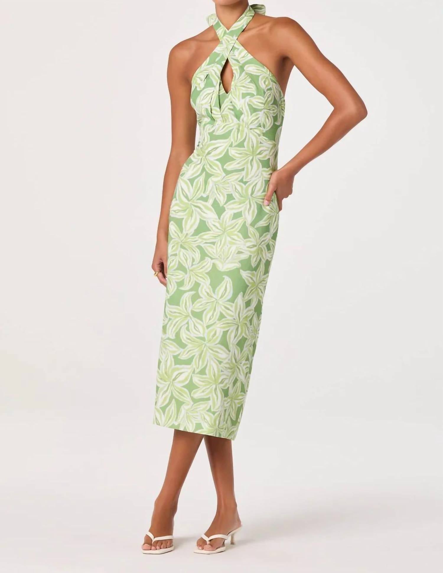 Astr - Anita Halter Keyhole Midi Dress